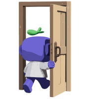 Персонаж Discord Tracker открывает дверь
